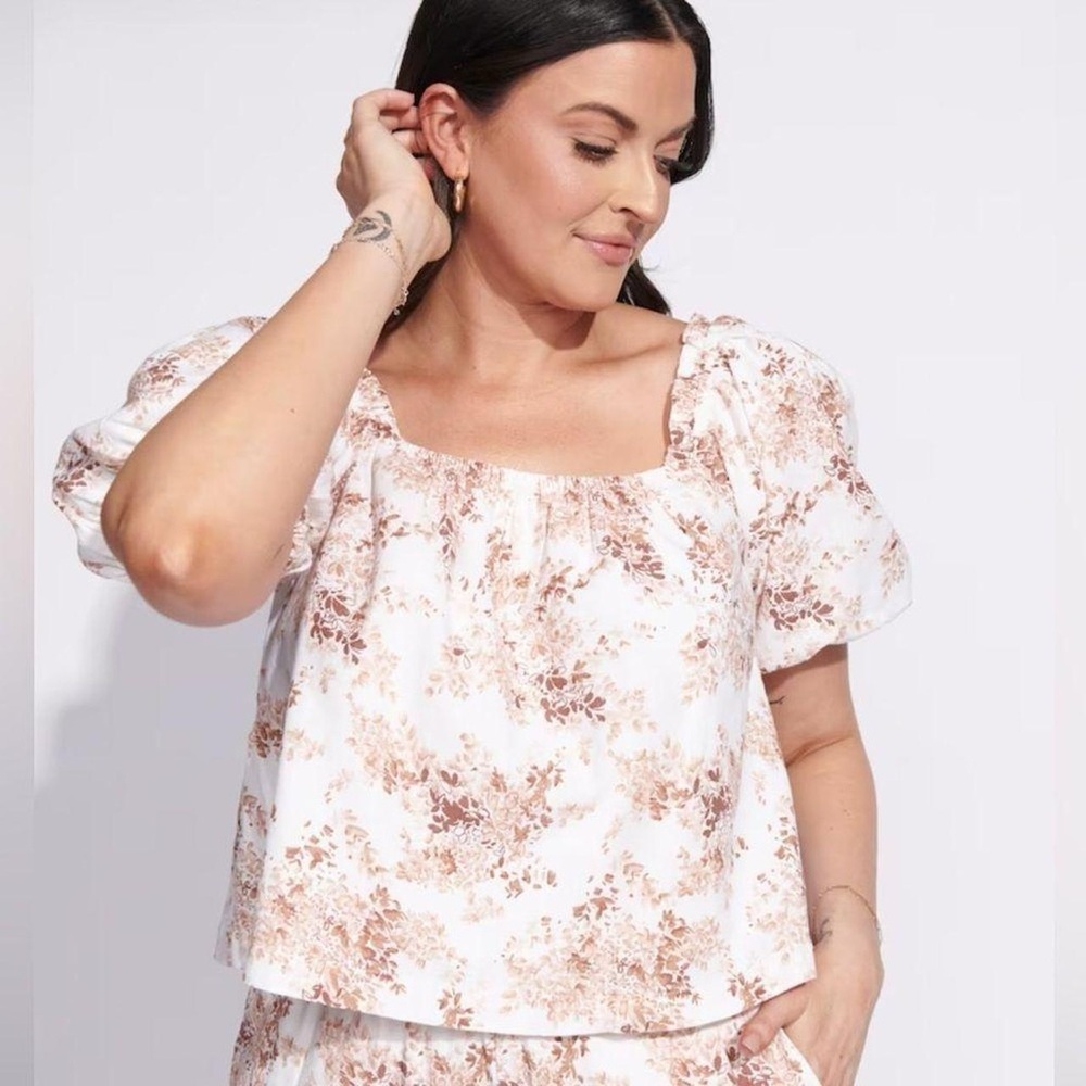 Abercrombie & Fitch Linen Blend Floral Blouse